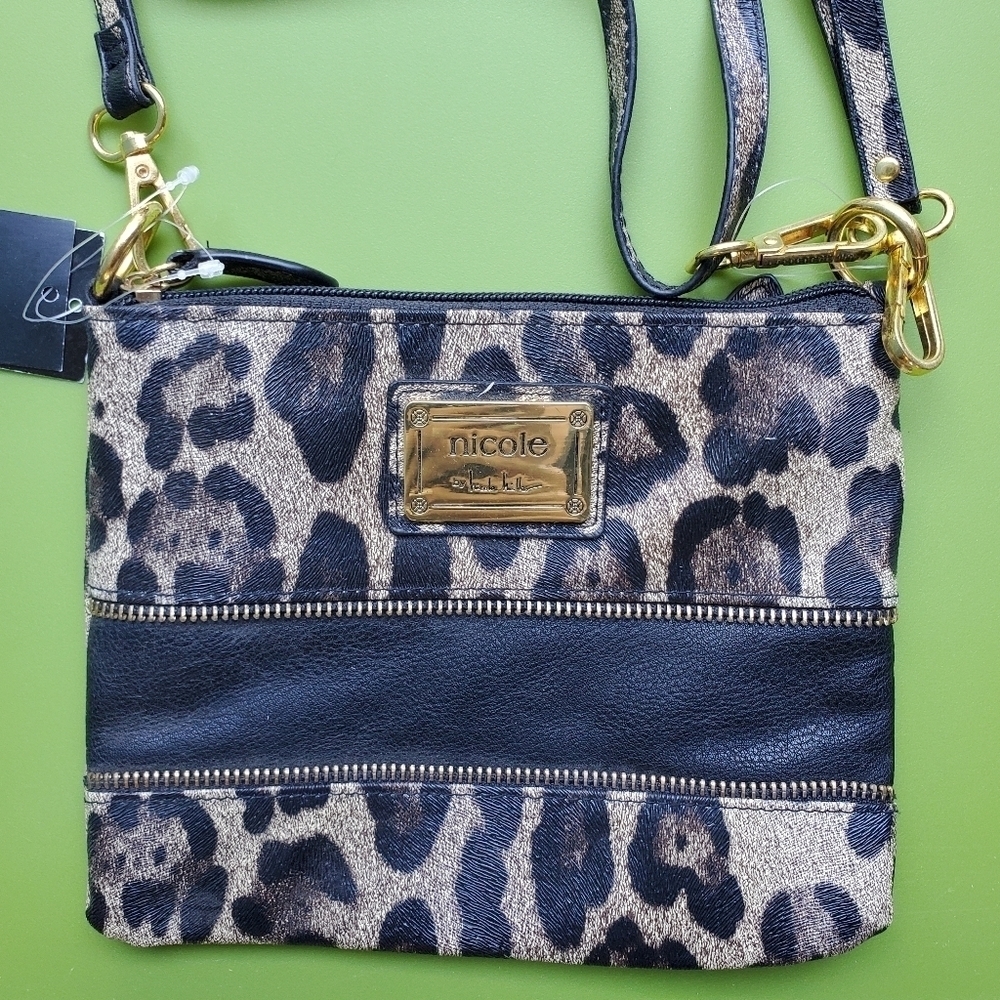 Nicole Miller Leopard Crossbody Purse - Picture 2 of 4